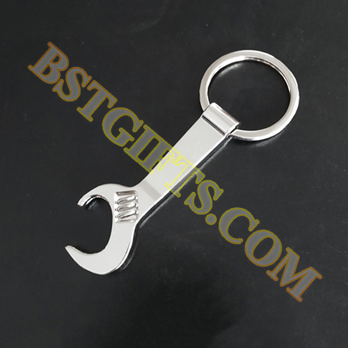 wrench bottle opener customized logo keychain promotional gifts